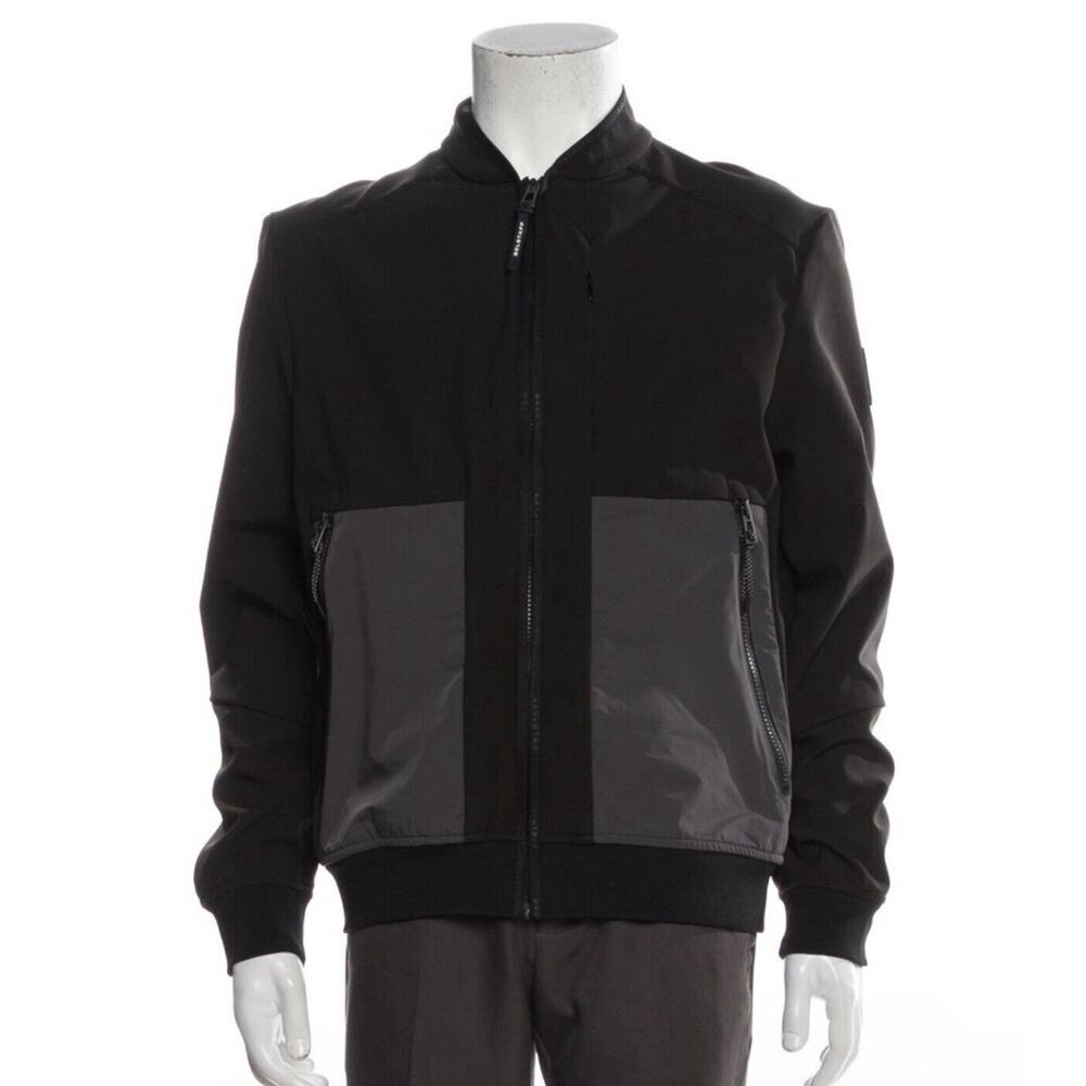 BELSTAFF England Luxury Rotor Bomber Jacket Size 38 IT 48 Sample New Black Nylon